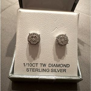 1/10 CT TW Diamond Sterling Silver Earrings